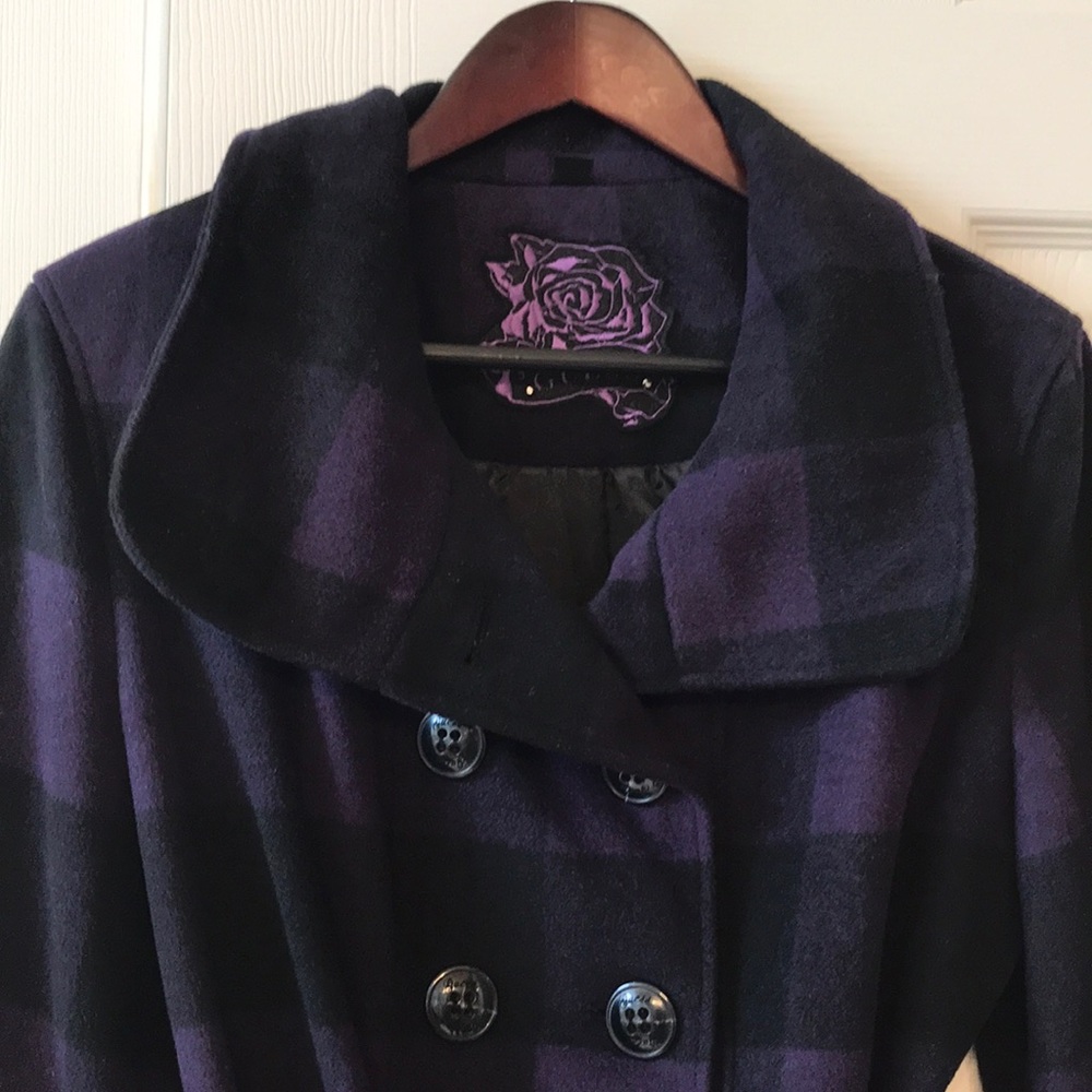 Guess Purple & Black Plaid Jacket - Picture 8 of 17